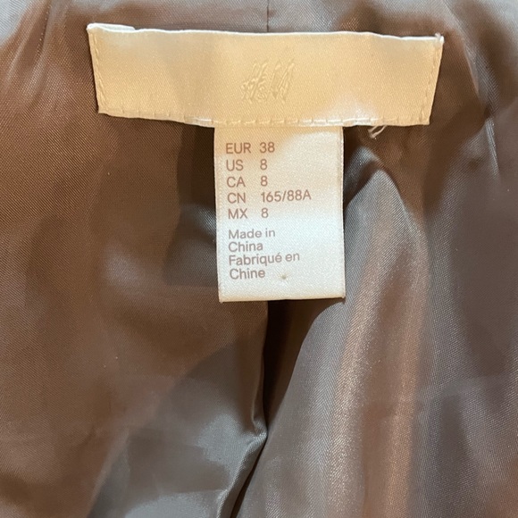 H&M Cool Beige Peacoat - Size 8 - Picture 4 of 5